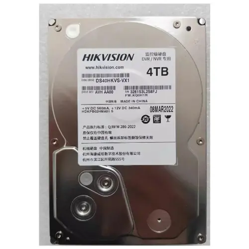 [0004598] Hikvision 4TB 3.5 Inch SATA 5400RPM Surveillance Hard Drive