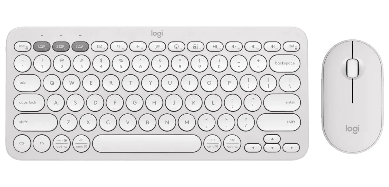 Logitech Pebble 2 Tonal White Bluetooth Keyboard & Mouse Combo #920-012188