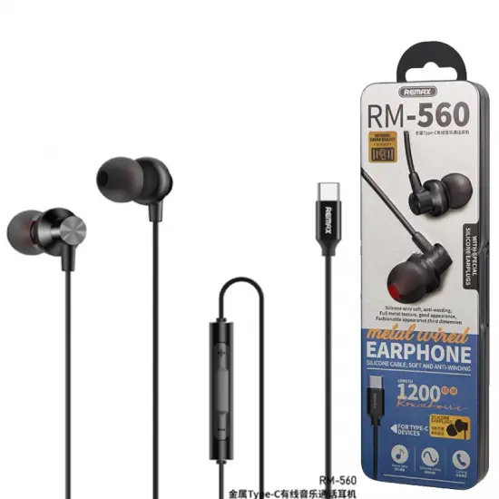 Remax RM-560 Type-C In-Ear Stereo Metal Wired Earphone 