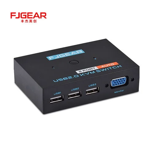 [0005297] FJGEAR FJ-201UA 2 PORT AUTO KVM SWITCH