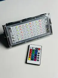RGB LED Flood Light- Remote Controlled Waterproof Outdoor Lighting (50W, AC220V)