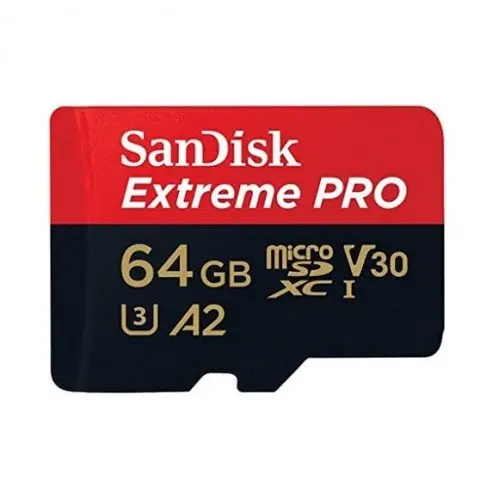 [05598] SanDisk Extreme PRO 64GB 200mbps microSDXC UHS-I Memory Card with Adapter (SDSQXCU-064G-GN6MA)