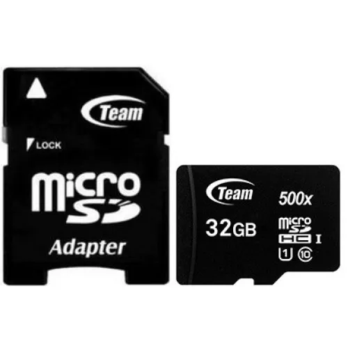 [05694] TEAM 32GB MicroSDHC/SDXC UHS-I U1 C10 Memory Card with Adapter