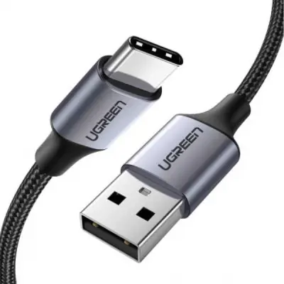 [06868] UGREEN US288 (60127) USB-A 2.0 to USB-C Cable Nickel Plating Aluminum Braid 1.5m (Black) 