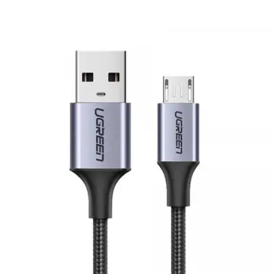 [06871] UGREEN US290 (60148) USB 2.0 A to Micro USB Cable Nickel Plating Aluminum Braid 2m (Black)