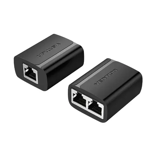 [07190] VENTION IPTB0 RJ45 Female To Female Black Ethernet Splitter# 1 in 2 out, IPTB0