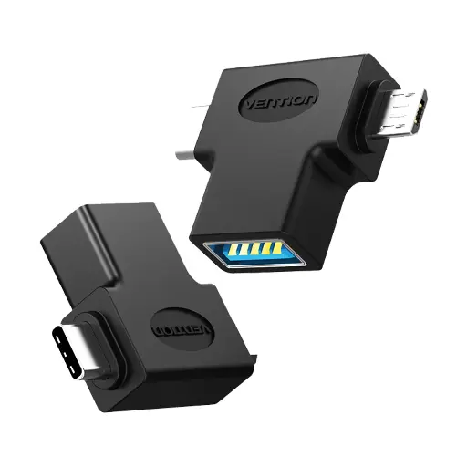 [07108] VENTION CDIB0 USB Type-C & Micro USB Male to USB Female Black Converter #CDIB0