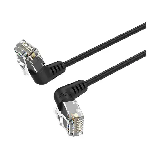 [07180] VENTION IBOBG Cat-6A UTP, 1.5 Meter, Black Rotate Right Angle Patch Cable #IBOBG