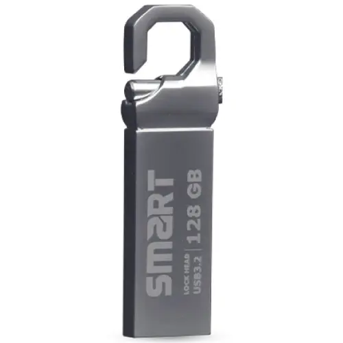 [05500] SMART Lock Head 64GB Metal Body USB 3.2 Silver Flash Drive