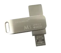 TwinMOS M3 64GB USB 3.1 Metal Body Black Pen Drive
