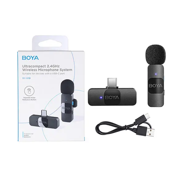 Boya BY-V10 Ultracompact 2.4GHz Wireless Microphone System for Type-C Device