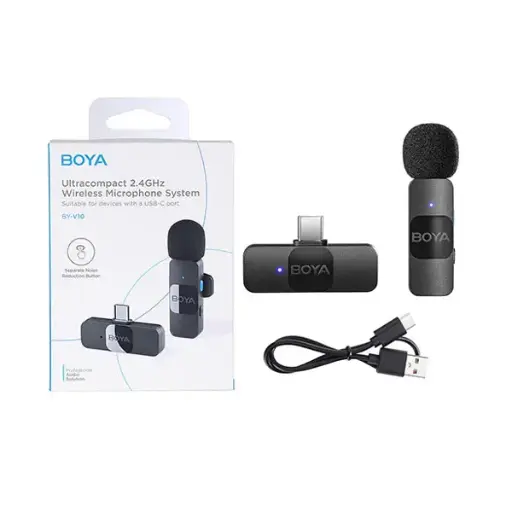 [01112] Boya BY-V10 Ultracompact 2.4GHz Wireless Microphone System for Type-C Device