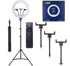 [00319] 18 INCH (YQ-460B) DIMMING STUDIO CAMERA FILL RING LIGHT LED MAKE UP SELFIE RING LAMP WITH TRIPOD HOLDER