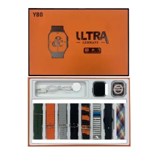 [07519] Y80 Ultra Smart watch with 8 Strap
