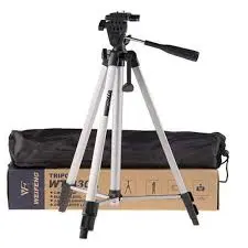 Tripod 330A Professional Aluminum Camera TRIPOD-SIVERS WITH MOBILE HOLDER and 360 Degree Swivel Fluid Head 5 Feet