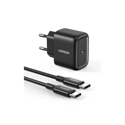 [06442] UGREEN CD250 (50581) 25W PD Mini Fast Charger With UGREEN (80145) 2M USB C to C Cable