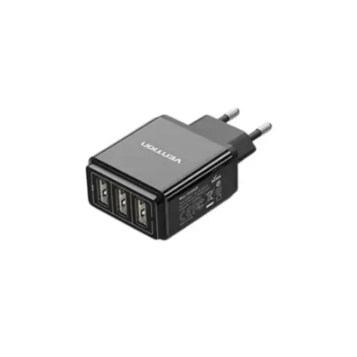 [07144] VENTION DC5203-B 3-PORT 17W USB WALL CHARGER EU-PLUG BLACK