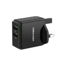 VENTION FBAB0-UK 18W Two Port USB A Wall Charger