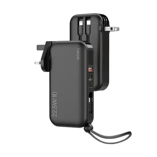 [07364] WiWU 3 In 1 22.5W Quick Charger 10000mAh Power Bank With Built In Cable