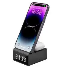 [0007291] WiWU Wi-W011 Platinum 15W 3 in 1 Wireless Charger with Clock