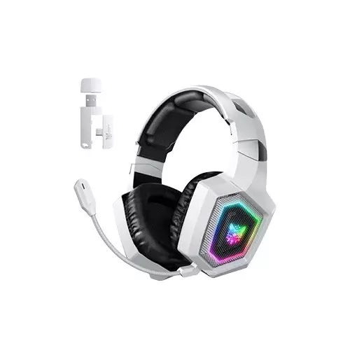 [04743] Onikuma GT806 Three Mode Wireless Gaming White Headphone