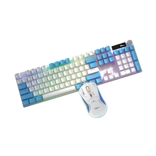 [0007431] Pc Power Fury Combo RGB Wired (Blue Switch) White Mechanical Gaming Keyboard & Mouse Combo #FC104