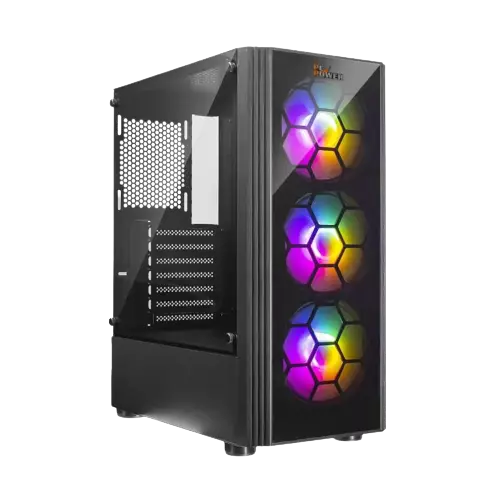 PC POWER PG-400 SPIDER WEB CRYSTAL ATX GAMING CASE (BLACK)
