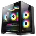 PC Power Ice Cube 2024 BK M-ATX ARGB Gaming Casing(WITH 3 ARGB FAN)