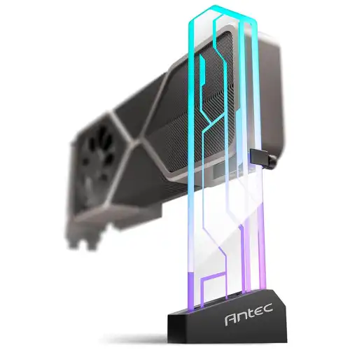 [0007690] Antec AT-GPUH-ARGB-TG-BK Tempered Glass ARGB GPU Holder