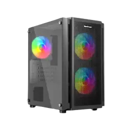 MaxGreen 5510-Mesh Mini-Tower ARGB M-ATX Gaming Case With PSU