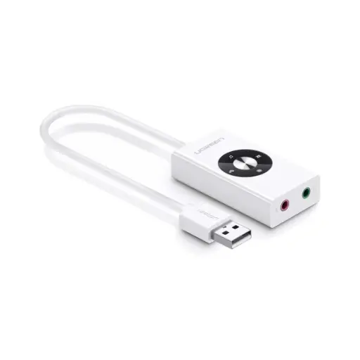 [07968] Ugreen 30448 USB 2.0 External Stereo White Sound Card Adapter (30448)