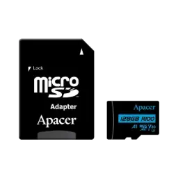 Apacer R100 MicroSDXC UHS-I U3 V30 A1 128GB Class-10 Memory Card with Adapter 