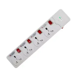 Deli CT705ES 3 Pin 6 Port 3 Meter Power Strip With Surge Protection