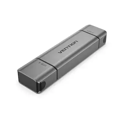[0008113] VENTION CLLH0 2-in-1 USB 3.0 A+C Card Reader(SD+TF) Dual Drive Letter - Gray